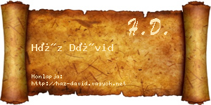 Ház Dávid névjegykártya