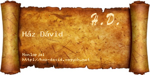 Ház Dávid névjegykártya